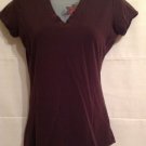 Susan Bristol Women's Size Small Pull Over Top Shirt Brown V-Neck Short Sleeves