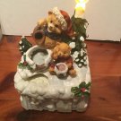Resin What Not Christmas Bears Figurine Light Up Star Multi Color 7” H x 5” W