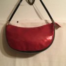 Women’s Red & Black Handbag Waterproof In Clear Plastic Vinyl Zip Close