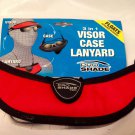 Pro Shade 3 in 1 Visor Case Lanyard Red Floats Eyeglasses New