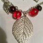 Kim Rogers Womenâs Two Pc Set Fish Hook Dangle Earrings 16â Necklace Red Black