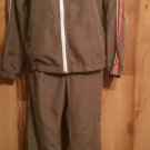 Kim Rogers Womens Sz Small Two Pc Athletic Track Suit Brown Full Zip Lined