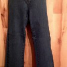 Roz & Ali Women's Size 12 P Dark Blue Denim Jeans Black Embellished Stretchy
