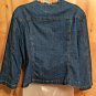 Ruby Rd Womens Sz 12 Blue Denim Jacket Beaded Long Sleeves Button Front Stretchy