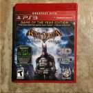Batman: Arkham Asylum Game Of The Year Edition Sony PlayStation 3 Rated T Teen