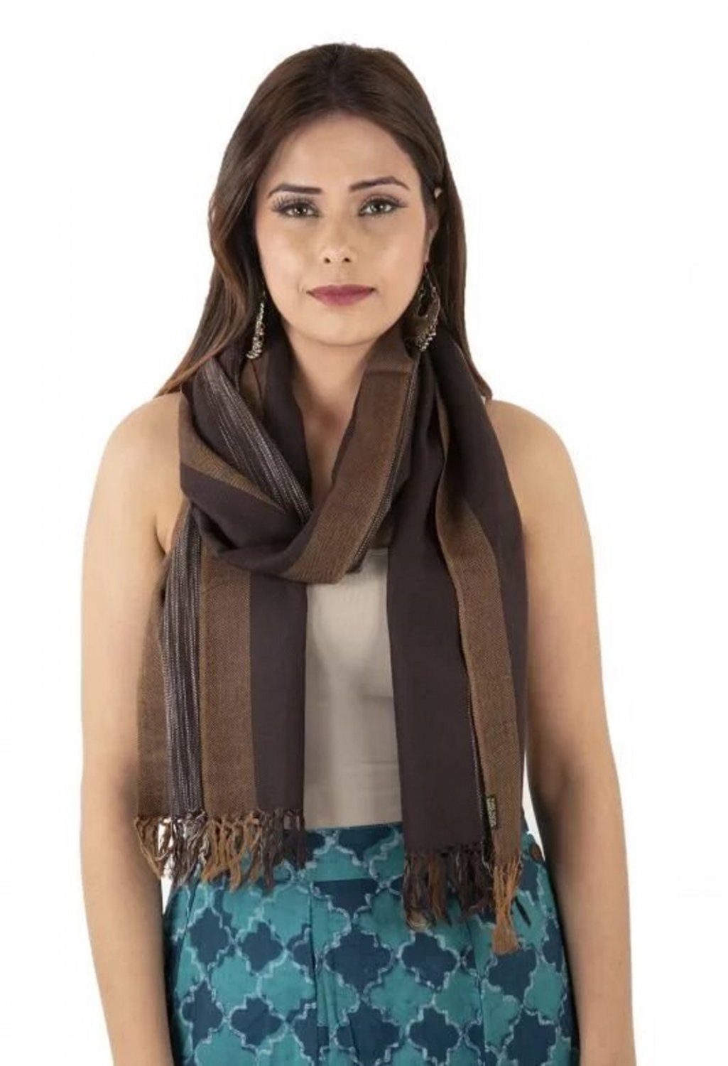 HANDMADE BLACK SIDE PATTERN WOOL SCARVES