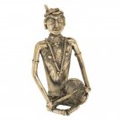 HANDMADE BRASS TRIBAL MUSICIAN SHOWPIECE IN DOKRA