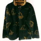 Bear Ridge Outfitters Black Brown Polyester  Fleece Womens Jacket Bears Size L