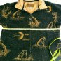 Bear Ridge Outfitters Black Brown Polyester  Fleece Womens Jacket Bears Size L