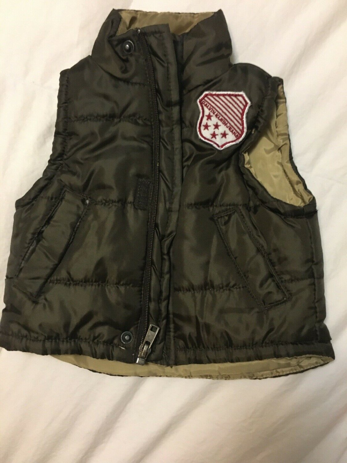 Calvin Klein Puffer Vest Baby 3-6 Months Infant Newborn Brown