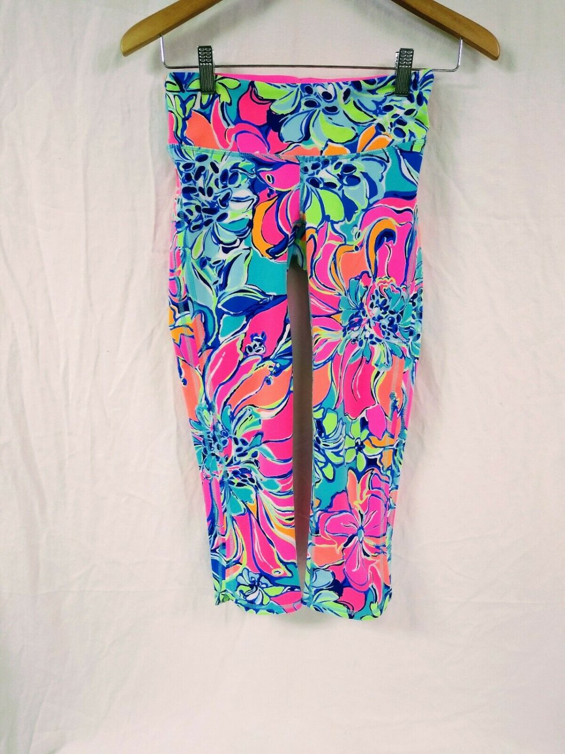 Lilly Pulitzer Capri Yoga Leggings Womens XS Crop AthleticEUC Polyester Spandex