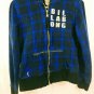 Billabong Cotton Blend Blue Black Plaid Zip Up Hoodie Girls Size L