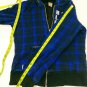 Billabong Cotton Blend Blue Black Plaid Zip Up Hoodie Girls Size L