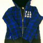 Billabong Cotton Blend Blue Black Plaid Zip Up Hoodie Girls Size L
