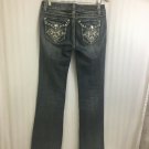 LA Idol Jeans Womens Bling Pockets 33 X 32 Bootcut Jeweled