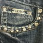 LA Idol Jeans Womens Bling Pockets 33 X 32 Bootcut Jeweled