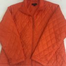 Lands End Jacket Womens Size Large 14-16 Quilted Nylon Lightweight Orange