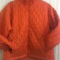 Lands End Jacket Womens Size Large 14-16 Quilted Nylon Lightweight Orange