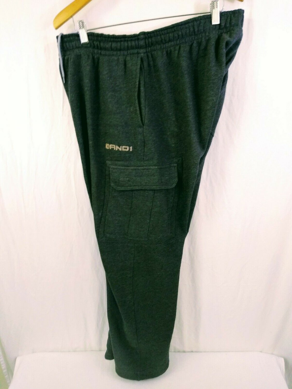 AND 1 Gray Cotton/Polyester Mens Athletic Cargo Pants Size Large