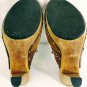 Michael Kors Brown Suede/Wooden High Heel Clog Slip-On Womens Shoes Size 7.5 M