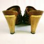 Michael Kors Brown Suede/Wooden High Heel Clog Slip-On Womens Shoes Size 7.5 M