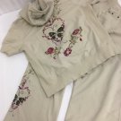 BCBG Maxazria Capri/top 2pc Set Zip Up Hoodie And Capri Pants Womens M