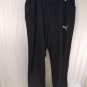 PUMA Black Polyester Mesh Side Vented Sweat Pants Front Logoed Mens Size XXL