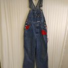 Revolt Vintage Classic Cotton Denim Bib Overalls Handmade Accents Womens Size S