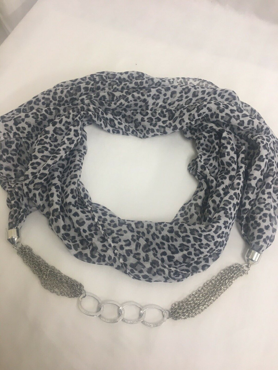 Scarf Womens Infinity Sheer With Attached Chain