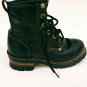 Skechers Black Leather Boots Oil Resistant Biker/work Womens 6.5 See Descript