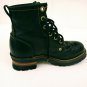 Skechers Black Leather Boots Oil Resistant Biker/work Womens 6.5 See Descript