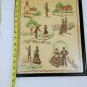 Vintage Linen Cross-stitch Needle Work Framed Sampler "The Little Minister"