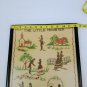Vintage Linen Cross-stitch Needle Work Framed Sampler "The Little Minister"