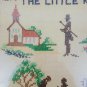 Vintage Linen Cross-stitch Needle Work Framed Sampler "The Little Minister"