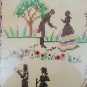 Vintage Linen Cross-stitch Needle Work Framed Sampler "The Little Minister"