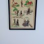 Vintage Linen Cross-stitch Needle Work Framed Sampler "The Little Minister"