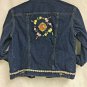 Guess Jean Jacket Embroidered Girls Size Large Floral/HORSE
