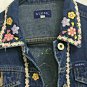 Guess Jean Jacket Embroidered Girls Size Large Floral/HORSE