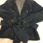 Baccini Jean Jacket Front Tie Womens Size Large Bling Back Blue Jean