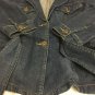 Baccini Jean Jacket Front Tie Womens Size Large Bling Back Blue Jean