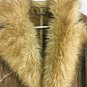 Winlit Suede Leather Faux Fur Coat Womens Small