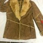 Winlit Suede Leather Faux Fur Coat Womens Small