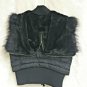BB Dakota Vest Hooded Faux Fur Trim Womens Large Polyester Black