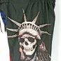 Joe Boxer Red Blue Black Board Swim Shorts Skull Motif Polyester Size M   EUC