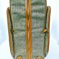 Hartmann 26" Tan Tweed Rolling Suitcase Clothing Rack Luggage Locks Strap Hanger