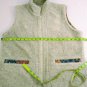 Orvis Cotton Blend Beige Sherpa Womens Vest Tapestry Accents Size Medium