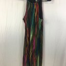 Worthington Dress Womens M Sleeveless Buckle Straps Lined Peep Hole Multi Color
