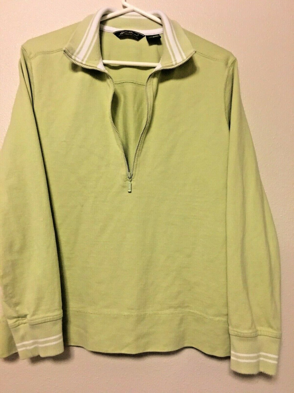 Eddie Bauer Half Zip Sweatshirt Womens Size Large Green