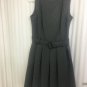Ralph Lauren Dress Womens Size 6 Sleeveless Belt Gray Fit N Flare Pleated