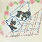 Vintage Embroidered/crochet Wheat Feed Sack Tablecloth/napkins Scottish Terrier